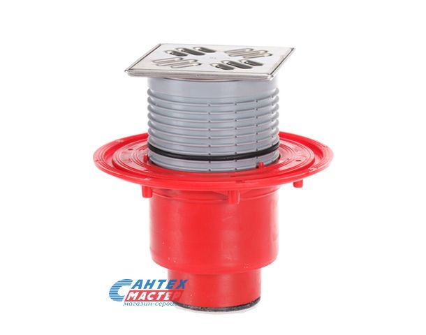 Трап Ду50 вертикальный, с решеткой КЛИК-КЛАК, с выпуском под трубу SML, HL 310N-3000 - SML