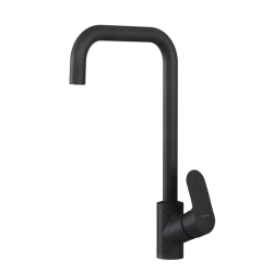 Смеситель для кухни/мойки Am.Pm Like однорычажный, поворотный, керамический, с высоким изливом, длина 194 мм, латунь, цвет черный