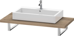 Столешница Duravit Brioso, для консоли, консольное полотно, 80х48х3 см, ДСП, прямоугольная, тонкая, цвет: натуральный дуб,  для двух раковин/умывальников/рукомойников, 2 выреза под раковину, установка по краям