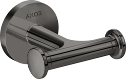 Крючок Axor Universal Circular Access двойной, размер 8,3х8,2 см, настенный, металл, форма округлая, для полотенец в ванную/туалет/душевую кабину, цвет полированный черный хром, к стене