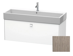Тумба под раковину Duravit Brioso, 118,4х45,9х44,2 см, подвесная, 1 выдвижной ящик, ДСП, цвет: сосна серебристая/хром, шкафчик навесной, механизм доводчика, прямоугольная, правая/левая, в ванную комнату