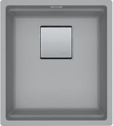 Мойка кухонная Franke KUBUS KNG 110-37, 41х46 см, врезная, искусственный гранит (Fragranite+), прямоугольная, цвет серый камень, без отверстия под смеситель, без крыла