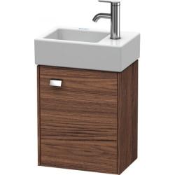 Тумба под раковину Duravit Brioso, 36,4х23,9х44,2 см, подвесная, с распашной дверцей, ДСП, цвет: орех темный/хром, шкафчик навесной, прямоугольная, правая, в ванную комнату