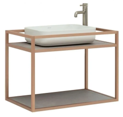 Консоль под раковину Allen Brau Liberty 75, 750х460х550 мм, подвесная, цвет медь браш, металлическая, каркас под раковину, прямоугольная