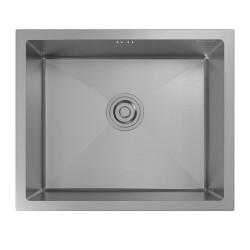 Мойка GranFest METAL 5344, 53х44 см, врезная, стальная, прямоугольная, цвет нержавеющая сталь, без отверстия под смеситель, слив-перелив, без крыла, для кухни