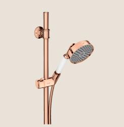 Душевой гарнитур Axor Montreux 1jet, высота 98,2 см, комплект: душевая штанга/ручной душ 100/душевой шланг/ползунок, цвет: полированное красное золото, внешнего монтажа, настенный, для душа/ванной