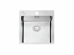 Мойка кухонная ALVEUS PURE UP 20 KMB 90 FI 46,5х52,5х19,5 см, слив 90, врезная сверху/вровень со столешницей, нержавеющая сталь, прямоугольная, цвет нержавеющая сталь (КМБ), 1 отверстие под смеситель