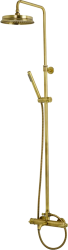 Душевая система Migliore Ermitage Mini, высота 1200-1650 мм, цвет орех/бронза, комплект: верхний душ/ручной душ/однорычажный смеситель с изливом/штанга/держатель/душевой шланг, наружного монтажа