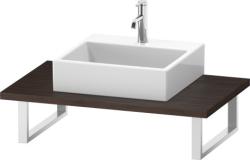 Столешница Duravit Brioso, для консоли, консольное полотно, 80х55х3 см, ДСП, прямоугольная, тонкая, цвет: каштан темный,  для одной раковины/умывальника/рукомойника, 1 вырез под раковину, установка по центру