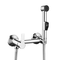 Смеситель с гигиеническим душем Melodia Aria настенный, однорычажный, керамический, без излива, с гибким шлангом/лейкой, латунь, цвет хром MDV35751