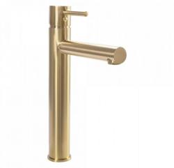 Смеситель для раковины/умывальника REA TESS однорычажный, неповоротный, высокий, длина излива 170 мм, латунь, цвет золото матовое