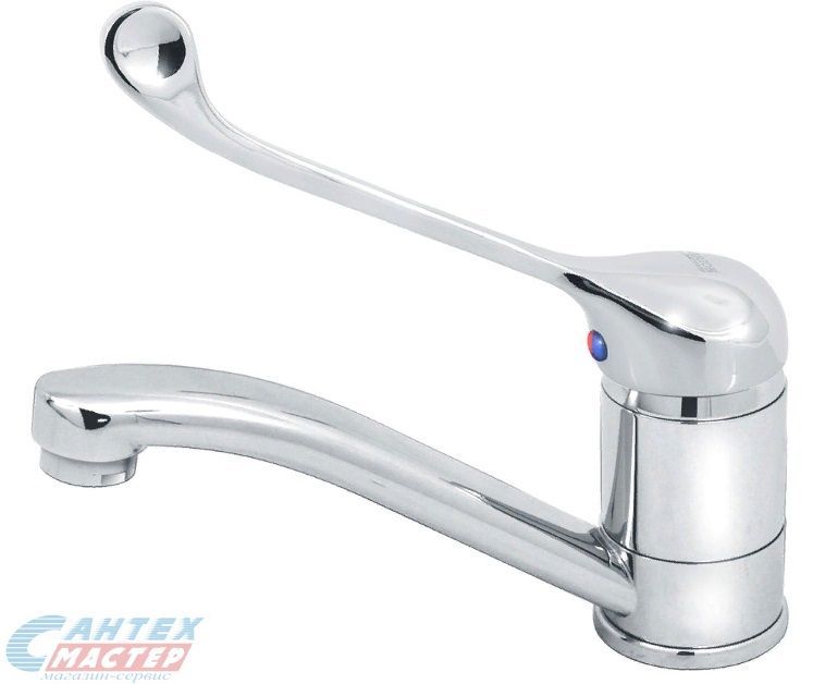 Смеситель для кухни/мойки Варион однорычажный, керамический, с поворотным изливом, длина 190 мм, латунь, цвет хром, кухонный, хромированный, вертикальный, кран, комплект, сантехника, водопроводные, размер, характеристики, высота, расстояние