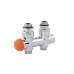 Узел подключения HERZ 3000 TS Design проходной для 1-трубных систем, хром