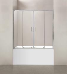 Душевая шторка на ванну BelBagno Uno, 170х145 см, прозрачное стекло/профиль хром, раздвижная, плоская/панель, правая/левая, правосторонняя/левосторонняя, универсальная UNO-VF-2-170/145-C-Cr