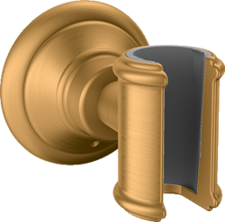 Держатель для душевой лейки Axor Montreux, настенный, металлический, цвет: шлифованное золото, для душевой лейки/шланга, для душа/ванной/душевой кабины