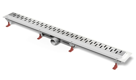 Водоотводящий желоб MCH CH1050/50MN Medium 1050 мм, глянцевый хром, пластиковый, с рамкой из нерж.стали с боковым сливом D 50