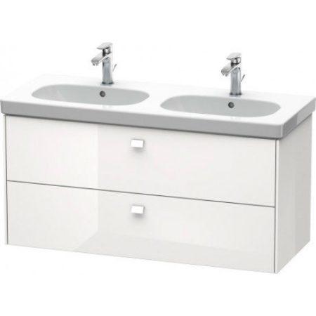 Тумба под раковину Duravit Brioso, 117х46,9х56,3 см, подвесная, 2 выдвижных ящика, ДСП, цвет: белый глянец, шкафчик навесной, механизм доводчика, прямоугольная, правая/левая, для раковины D-Code, в ванную комнату
