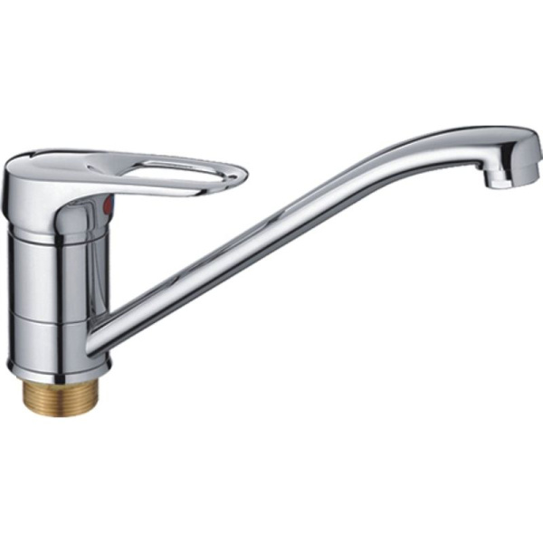 Смеситель для кухни/мойки HAIBA CRON однозахватный, поворотный, длина 221 мм, силумин, цвет хром