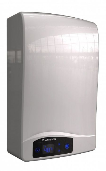 Газовая колонка Ariston NEXT EVO SFT 11 NG EXP (водонагреватель газовый) настенный, вертикальный, 20 кВт, 11 л/мин, 550х330х167 мм, (цвет серебристый, прямоугольный, плоский) с нижней подводкой