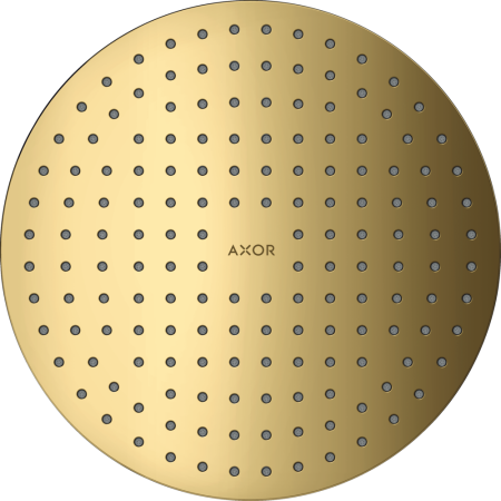 Верхний душ AXOR ShowerSolutions 250 2je, потолочный/скрытый монтаж, круглый, с 2 режимами, размер 25 см, металлический, цвет: полированное золото, для душа/ванной