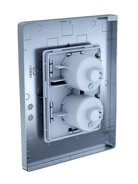 Кнопка смыва Aquatek Pneumo N прямоугольная, цвет хром, пластик, клавиша управления (клавиши прямоугольные) для сливного бачка, инсталляции унитаза, двойная, пневматическая, панель, размер 156х197х10 мм