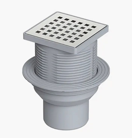 Сливной трап Berges Kombo 100х100 вертикальный выпуск слив D100 хром