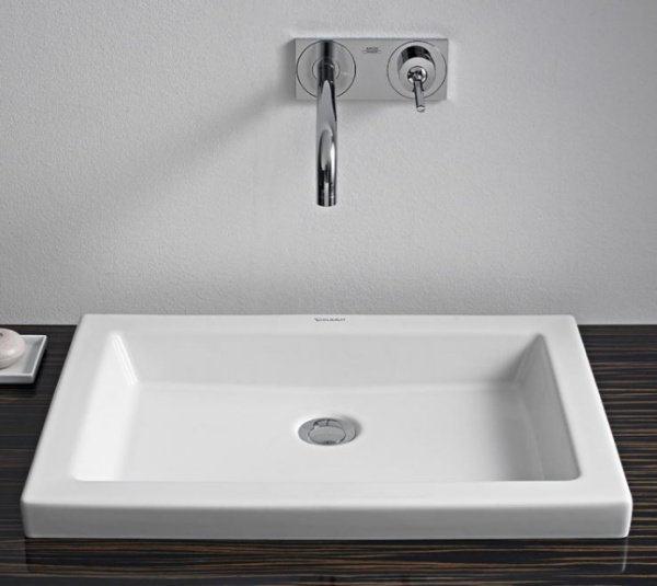 Раковина DURAVIT 2nd Floor WonderGliss, 58x41,5х9 см, встраиваемая снизу, прямоугольная, санфарфор, цвет белый, без отверстия под смеситель, антигрязевое покрытие, без перелива