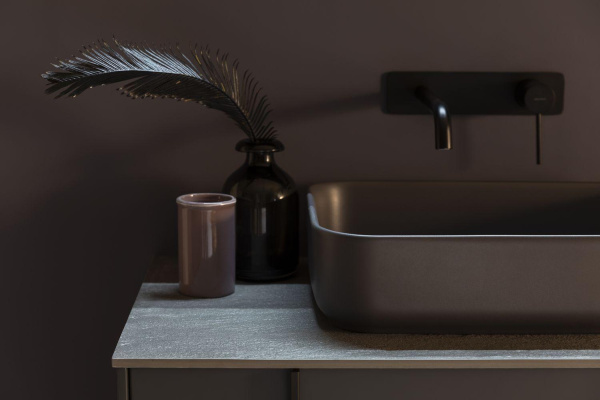 Смеситель для раковины/умывальника Allen Brau Priority встраиваемый, однорычажный, неповоротный, латунь, длина излива 261 мм, керамический, цвет черный матовый