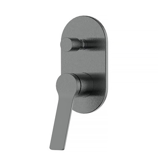 Душевая система встраиваемая Azario VISE, цвет графит, комплект: однорычажный смеситель/тропический душ (с верхней лейкой)/лейка/держатель лейки/шланг, латунь, скрытого монтажа