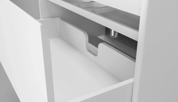 Тумба под раковину Velvex Klaufs 700-0-1, 684х443х440 мм подвесная, цвет белый глянец, 1 выдвижной ящик/выдвижной органайзер, подходит раковина Como 70, универсальная, в ванную комнату