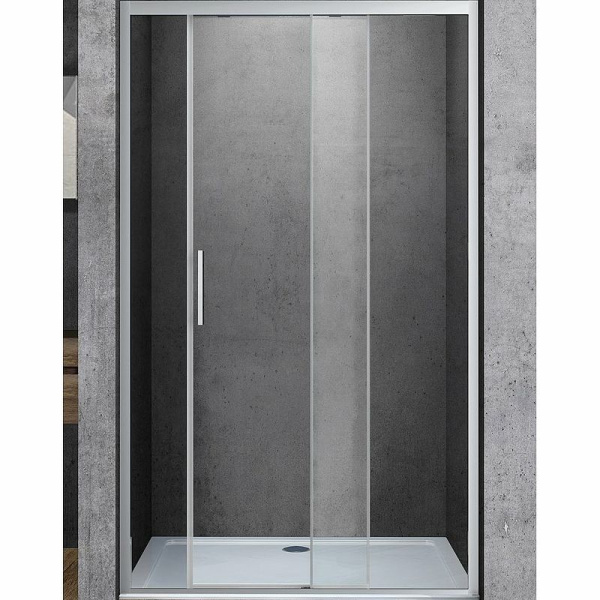Душевая дверь Vincea Soft  150х195 см, прозрачное стекло, профиль хром, левое/правое, плоская/в нишу, дверь раздвижная