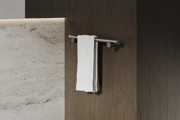 Полотенцедержатель ABBER Osten 316 одинарный, настенный, неповоротный, 294 мм нержавеющая сталь, для полотенец, в ванную/туалет/душевую кабину, цвет оружейная сталь брашированная AA1853BGG