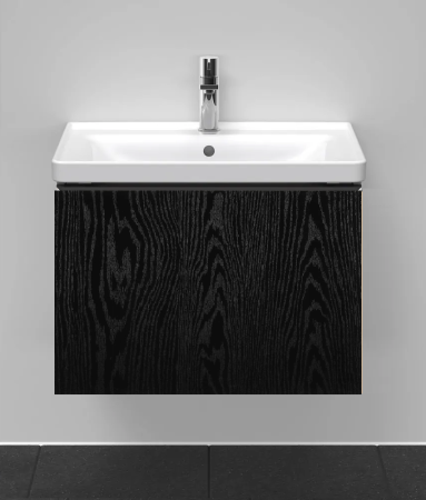 Тумба под раковину Duravit D-Neo, 48,4х44,2х44 см, подвесная, 1 выдвижной ящик, ДСП, цвет: дуб черный, шкафчик навесной, прямоугольная, правая/левая, в ванную комнату