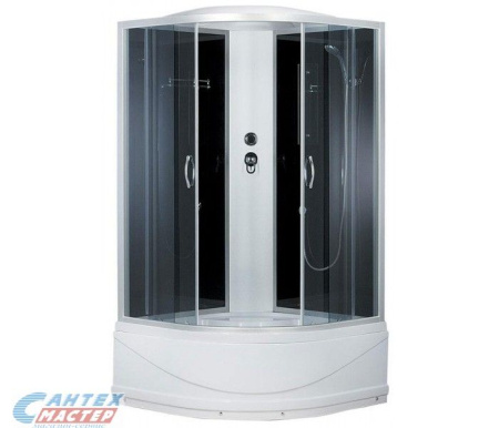 Душевая кабина 80х80х215  см Comfort Erlit поддон высокий, полукруглая, угловая, с сиденьем, стенки акрил белый, двери тонированные, с верхним душем, смеситель, профиль хром матовый, прозрачное стекло, белая, закрытая Душевая кабина 80х80х215  см Comfort Erlit поддон высокий, полукруглая, угловая, с сиденьем, стенки акрил белый, двери тонированные, с верхним душем, смеситель, профиль хром матовый, прозрачное стекло, белая, закрытая