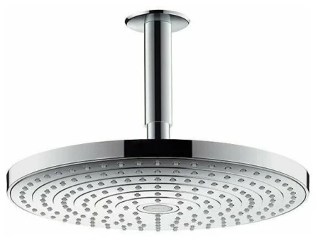 Верхний душ Hansgrohe Raindance Select S 300 2jet, потолочный монтаж, круглый, с 2 режимами, размер 30 см, латунь, цвет хром/белый, для душа/ванной