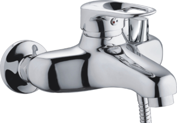 Смеситель для ванны/душа HAIBA однозахватный, хромированный, настенный, излив литой, неповоротный, латунь, цвет хром