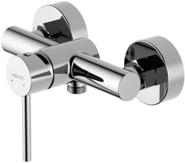 Комплект смесителей Aquatek Европа 3 в 1 хром, смеситель для душа без излива, раковины, душевой гарнитур, однорычажный, латунь