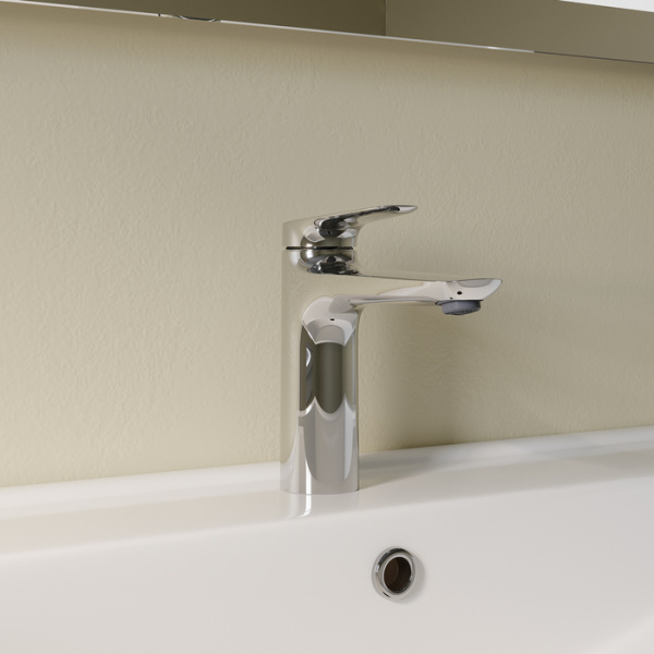 Смеситель для раковины/умывальника IDDIS Zodiac X однорычажный, неповоротный, керамический картридж, длина излива 124 мм, латунь, цвет хром глянцевый ZDXSB00i01