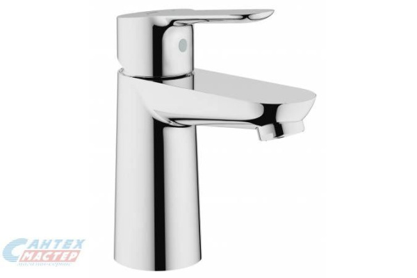 Смеситель для раковины Grohe BauEdge однорычажный, излив короткий, длина 90 мм, керамический, латунь, цвет хром, без донного клапана