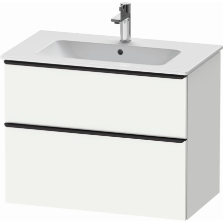 Тумба под раковину Duravit D-Neo, 81х46,2х62,5 см, подвесная, 2 выдвижных ящика, ДСП, цвет: лен, шкафчик навесной, прямоугольная, правая/левая, для раковины ME by Starck # 234683, в ванную комнату