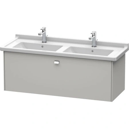 Тумба под раковину Duravit Brioso, 122х46,9х45,2 см, подвесная, 1 выдвижной ящик, ДСП, цвет: бетонно-серый/хром, шкафчик навесной, механизм доводчика, прямоугольная, правая/левая, в ванную комнату