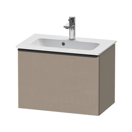 Тумба под раковину Duravit D-Neo, 61х37,2х44 см, подвесная, 1 выдвижной ящик, ДСП, цвет: лен, шкафчик навесной, прямоугольная, правая/левая, в ванную комнату