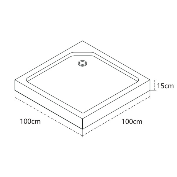 Душевой поддон Olives P-10015S-WH с сифоном 100х100 см квадратный, ABS - пластик, низкий, белый, антискользящая поверхность, для душа