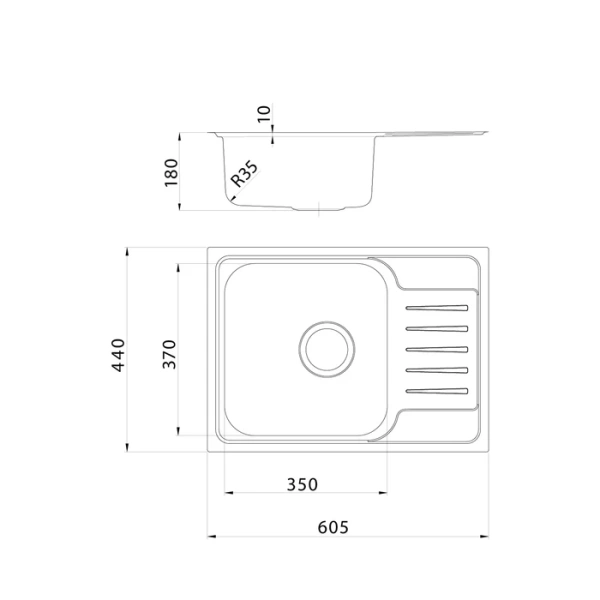Мойка кухонная IDDIS Sound, 60,5х44х18 см, нержавеющая сталь, прямоугольная, цвет сатин шелк,, без отверстия под смеситель, с крылом, оборачиваемая