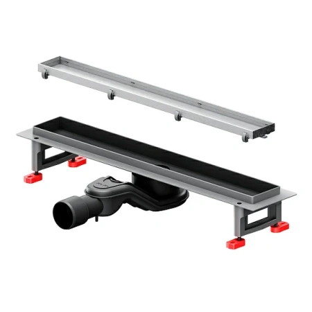 Душевой трап (лоток) AM.PM MasterFlow 500 мм комбинированный затвор со стальной матовой решеткой, под плитку, выходная труба 40/50 мм, линейный