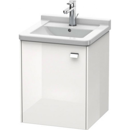 Тумба под раковину Duravit Brioso, 46х44,5х56,3 см, подвесная, с распашной дверцей, ДСП, цвет: белый глянец/хром, шкафчик навесной, прямоугольная, левая, в ванную комнату