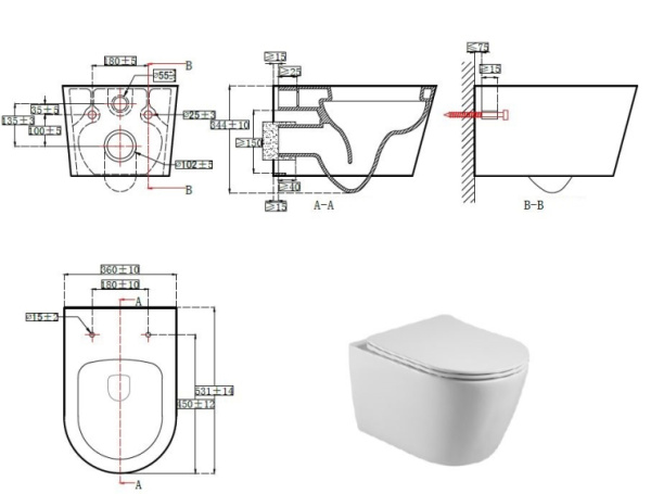 Комплект унитаза с инсталляцией Aquatek Бетта (Сет) c сиденьем микролифт, с клавишей смыва (кнопкой, клавишей двойного смыва) хром, комплект крепления