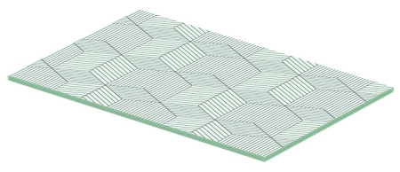 Полка Duravit DuraSquare для металлической консоли под раковину, размер 57х31 см, цвет: кубический рисунок, стеклянная, прямоугольная, вставка, для раковины, в ванную комнату