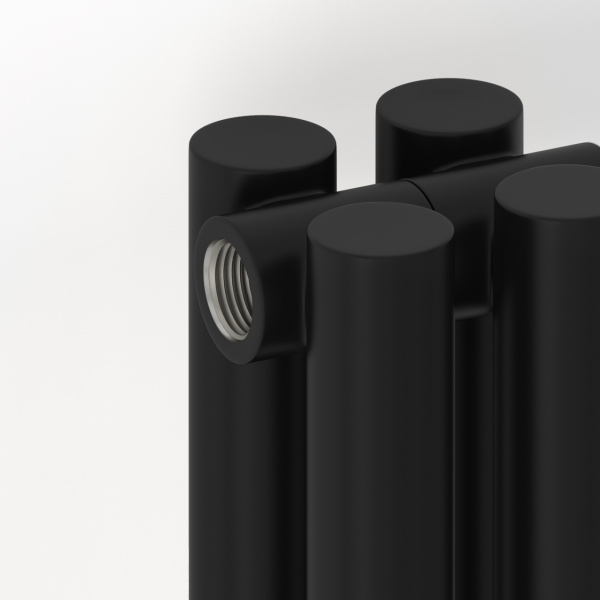 Радиатор отопления Сунержа Эстет-11 1200х270 6 секций, цвет матовый чёрный, универсальное подключение, нержавеющая сталь, трубчатый