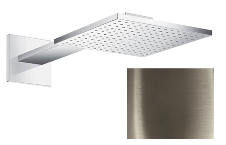 Верхний душ AXOR ShowerSolutions 250/250 1jet, с держателем, настенный монтаж, квадратный, с 1 режимом, размер 25х25 см, металлический, цвет: полированный никель, для душа/ванной
